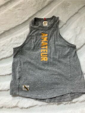 Grayboy Tank Tracksmith Crop Tank with Yellow 'AMATEUR' XS